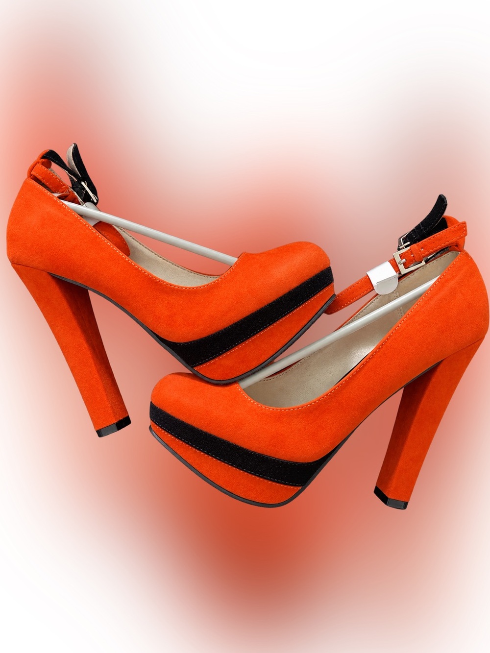 Orange Platform Pump with Black Accent - Women's Heels
